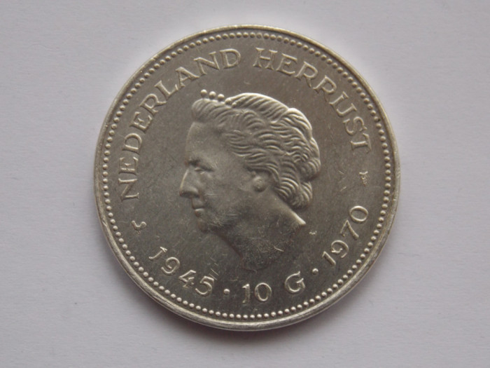 10 GULDEN 1970 OLANDA-COMEMORATIVA-argint
