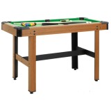 Masa Biliard Maro 122cm vidaXL, Set Complet: 2 Tacuri, Bile, Creta, Triunghi, Perie - Joc Adulti si Copii +6 Ani