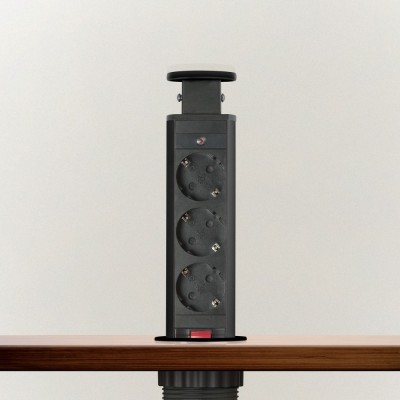 Distribuitor electric ascuns - 3 prize - negru mat - Delight Best CarHome foto