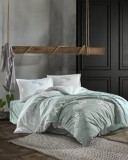 Cumpara ieftin Lenjerie pat dublu,bumbac ranforce,4 piese,verde salvie cu flori,Luvi-A1312