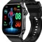 Ceas smartwatch, Valdus ET580, masurare glicemie, tensiune arteriala, EKG, nivel oxigen, termometru, monitorizare somn, IP68, Negru
