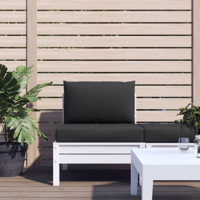 Gossi perne de canapea din paleti, 2 buc., negru, material textil foto