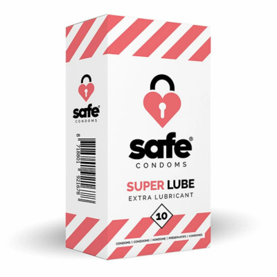 Prezerwatywy nawilżane - Safe Super Lube 10 szt foto