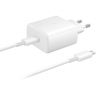 Incarcator Retea cu Cablu USB-C Samsung EP-TA845 + DW767JWE, 45W, 4.05A, 1 x USB-C, Alb GP-PTU020SOFWQ foto