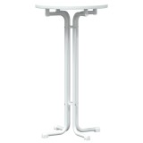 Cumpara ieftin Masa de bar, alb, &Oslash;60x110 cm, lemn prelucrat si otel