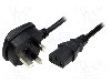 Cablu alimentare AC, 2.5m, 3 fire, culoare negru, BS 1363 (G) mufa, IEC C13 mama, SCHURTER - 6044.0215