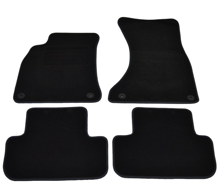 Covorase mocheta Audi A4 Avant 5/2008- , Audi A4 Sedan 4 usi 11/2007- Negre, set de 4 bucati