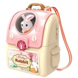 Set ghiozdan jucarie 2 in 1 Rovo 968, Iepuras, Accesorii incluse