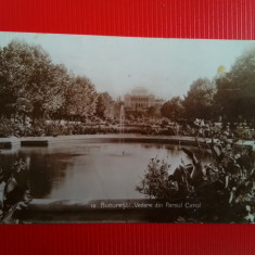 Bucuresti - vedere din Parcul Carol - carte postala interbelica circulata 1928