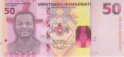 Bancnota Eswatini ( fosta Swaziland ) 50 Emalangeni 2024 - PNew UNC ( comemorativa - vezi descriere ) foto