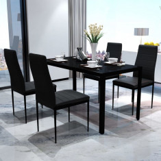 Set mobilier de bucatarie, cinci piese, negru foto