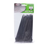 Set de 100 buc Coliere de Plastic, 150 mm x 3,6 mm,culoare negru, Hofftech ,rezistente UV