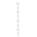 Ghirlandă Crăciun, Model Fulg Bile, Culoare Alb, Lungime 65cm, Material Spumă și Plastic, Suspendabilă