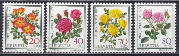 Elvetia 1977 - Pro Juventute - Trandafiri, MNH