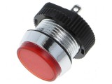 Lampă LED plată roșie 24-28VDC &Oslash;16mm IP67