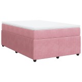 Cumpara ieftin Pat box spring cu saltea, roz, 120x200 cm, catifea