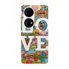 Husa compatibila cu Huawei P50 Pro model Love is art, Silicon, TPU, Viceversa, Transparent, Carcasa