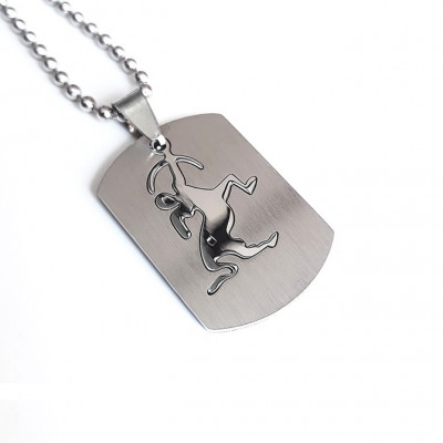 Lant inox cu Pandantiv zodia Sagetator dog tag Personal Style 00A035 foto