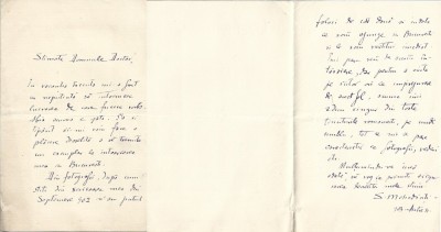 A3907N Simion Mehedinți, scrisoare olografă, 1903 foto