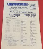 Program meci fotbal AS PAROSENI VULCAN - &quot;VICTORIA FIUT&quot; CAREI (20.03.1988)