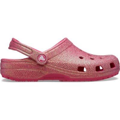 Saboti Crocs Classic Iridescent Glitter Clog Roz - Dragon Fruit foto