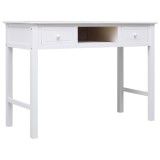 Birou Alb vidaXL 108x45x76 cm Lemn Masiv Paulownia | Birou Calculator, Masa Scris, Consola