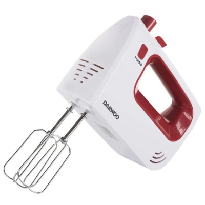 Mixer de mana Daewoo, 300 W, 5 trepte, Rosu/Alb foto