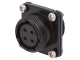 Conector Circular Mamă 4 PIN Aurit 10A IP68 pentru Lipire