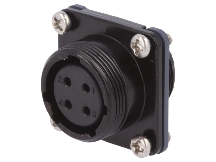 Conector Circular Mamă 4 PIN Aurit 10A
