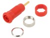 Conector Soclu Banana ST&Auml;UBLI 2mm Rosu, Montare Pe Panou, Placat Aurit, Cod 65.3304-22