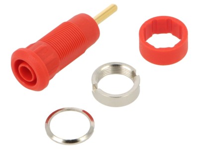 Conector soclu banană 2mm roșu foto