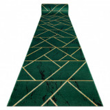Exclusiv EMERALD traversa 1012 glamour, stilat, marmură, geometric sticla verde / aur, 120 cm