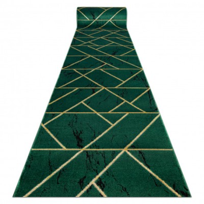 Exclusiv EMERALD traversa 1012 glamour, stilat, marmură, geometric sticla verde / aur, 70 cm foto