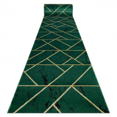 Exclusiv EMERALD traversa 1012 glamour, stilat, marmură, geometric sticla verde / aur, 100 cm foto