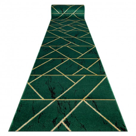 Exclusiv EMERALD traversa 1012 glamour, stilat, marmură, geometric sticla verde / aur, 70 cm