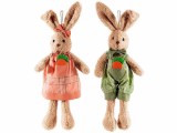Cumpara ieftin Set 2 figurine Iepurasi Paste textil multicolor 11x7x43 cm