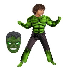 Costum cu muschi Hulk pentru copii, Infinity War, masca inclusa, 100-110&nbsp;cm, 3-5 ani