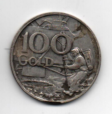 Monedă comemorativă, 100 GOLD - EARTH MOON EARTH 1969 foto