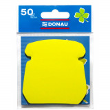 Notite Adezive DONAU in Forma de Telefon, 50 File/Set, 75 g/m&sup2;, Culoare Galben, Post-it, Sticky Notes, Bloc de Hartie, Memo Adeziv, Articole Hartie, A