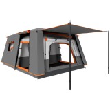 Outsunny Cort de Camping pentru 4-6 Persoane cu 2 Camere, Verandă și Geantă de Transport, 430x305x195 cm, Gri | Aosom Romania