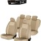 Set huse scaune bej piele si textil BMW X3 2003 - 2010 (bancheta fractionata)