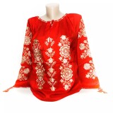 Cumpara ieftin Bluza rosie cu motiv floral auriu - BMG126