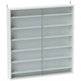 HOMCOM Vitrina cu 6 rafturi reglabile si usi din sticla, PAL, 80x9.5x83 cm, Alb