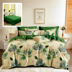 Lenjerie pat dublu,bumbac finet,6 piese,cearceaf normal 220x240cm, cearceaf pilota 200x220cm, 2 fete de perna 50x70, 2 fete de perna 70x70-M323 foto
