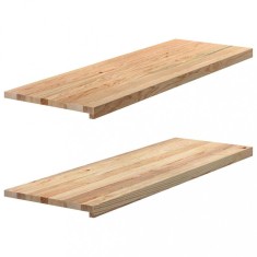 vidaXL Pervaz 2 buc lemn masiv de stejar netratat 120x40x2 cm