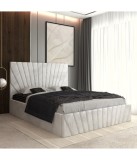 Pat Tapitat Toma Alb+ Saltea Lux Ortopedica 160x200cm