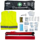 Kit de prim ajutor auto set 3 &icirc;n 1 prim ajutor DIN 13164 + vesta de siguranta + triunghi de avertizare Performance AutoTuning