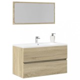 Gossi dulap de baie cu oglinda, stejar sonoma, 80x38,5x45 cm