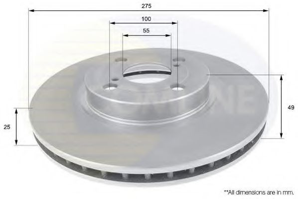 Disc frana TOYOTA COROLLA Combi (E12J, E12T) (2001 - 2007) COMLINE ADC01114V