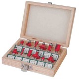 Raider 158303 - Set cutite frezat tija 8 mm ambalaj lemn 12 bucati